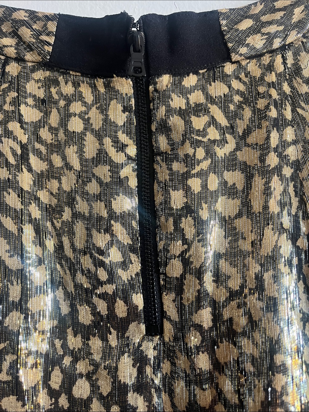 Metallic/Sheer Gold Leopard-Print Maxi Skirt - Picture 4 of 4